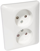 Stikkontakt dobbel u/jord innfelt - Elko 